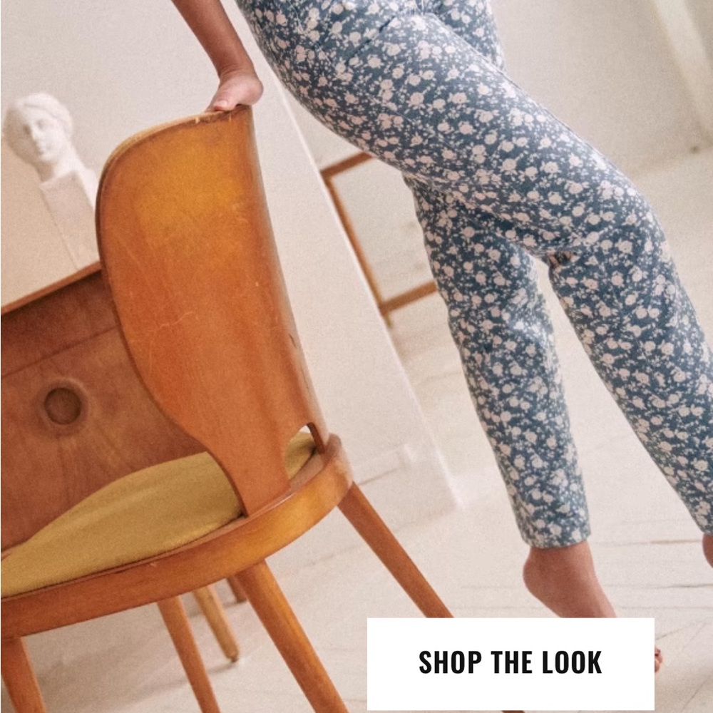 Blue Skinny Floral Pants NWT